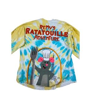 Disney Parks Remys Ratatouille Adventure Tie Dye Spirit Jersey Blue Yellow L